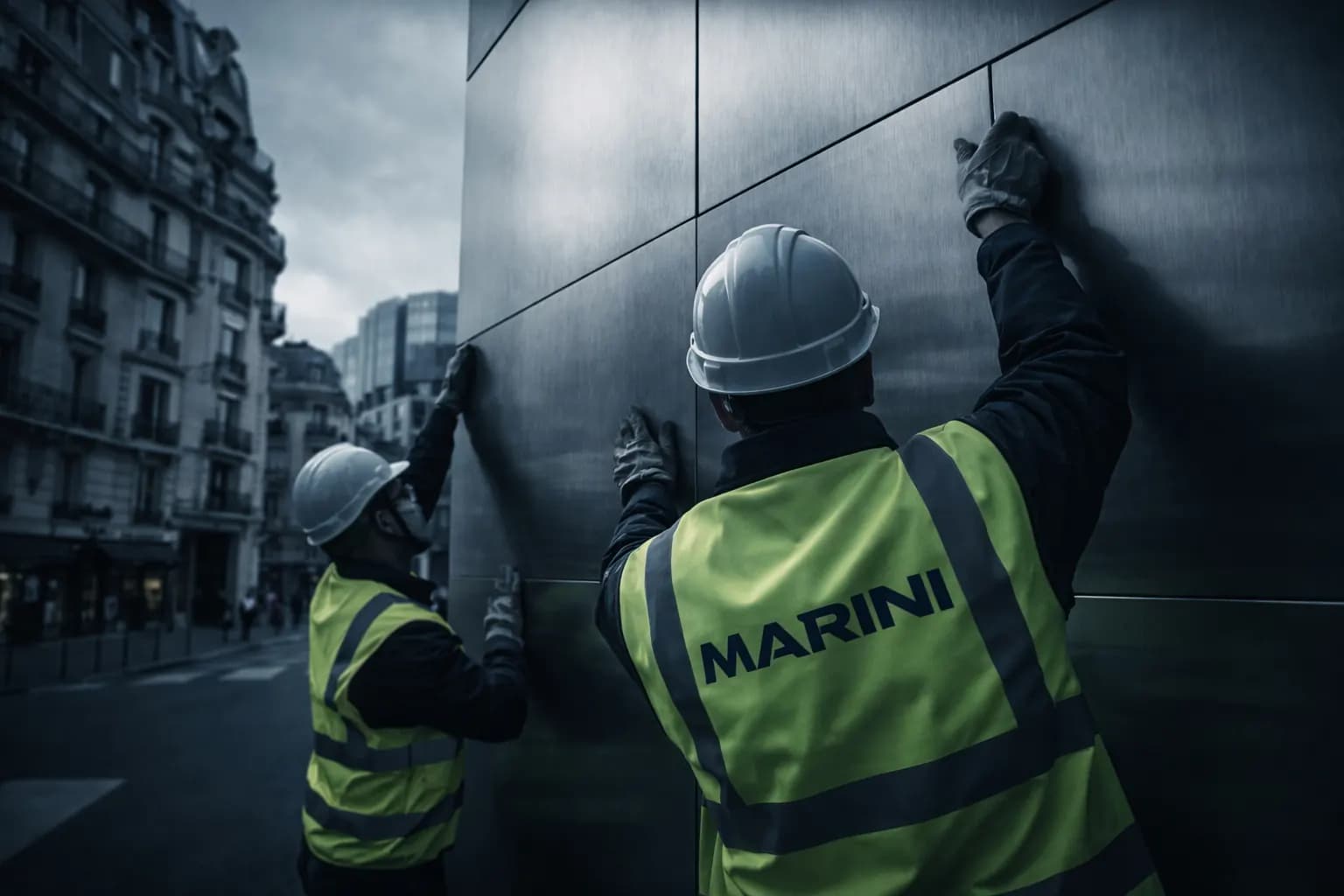 Équipe de pose sur chantier Marini
